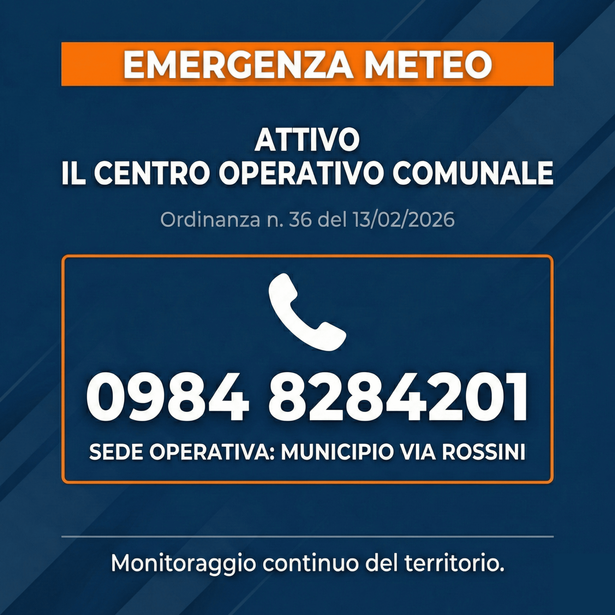 NUMERO EMERGENZA - Città di Rende